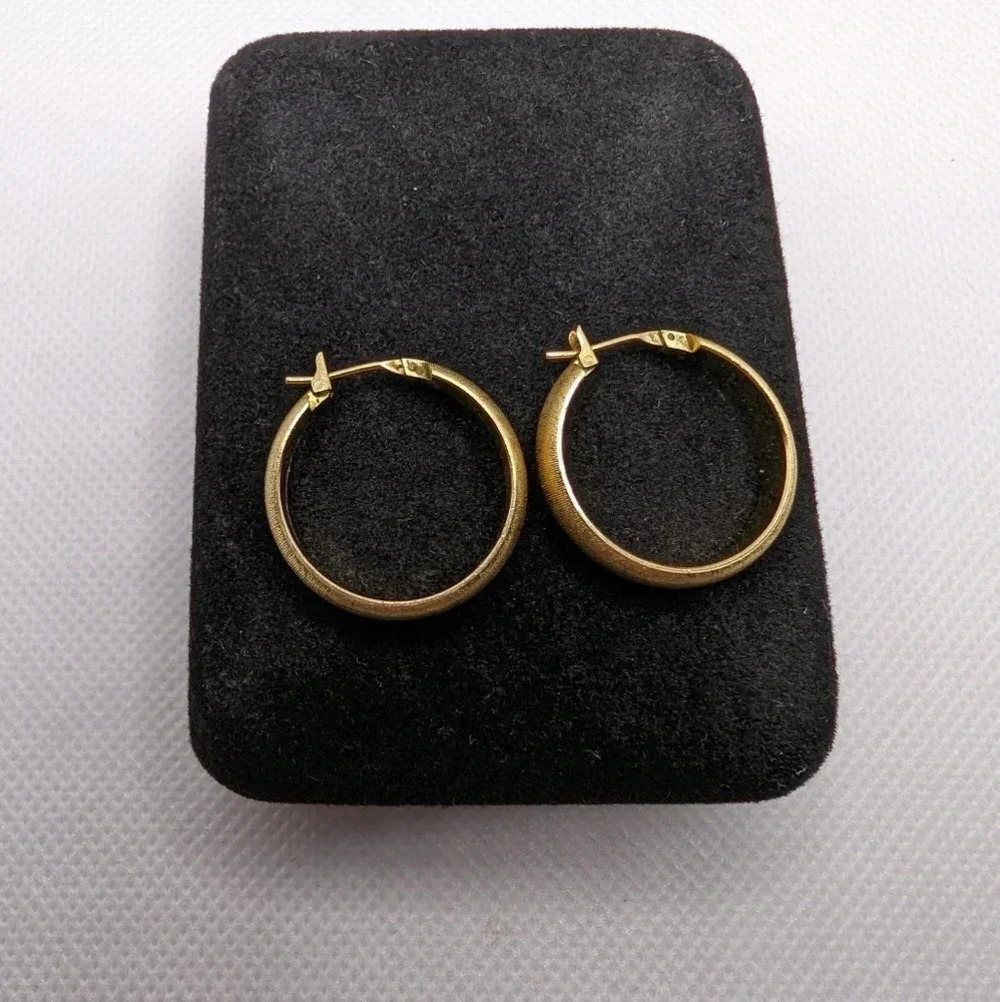 Textured Gold Tone hoops